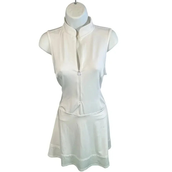 Apana Golf/Tennis Dress NWT White Scort With Pockets Zip Down at Chest Size XL - Picture 3 of 16
